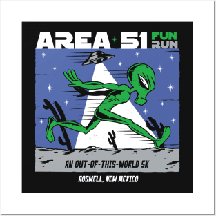 Area 51 Fun Run // Funny Running Alien Posters and Art